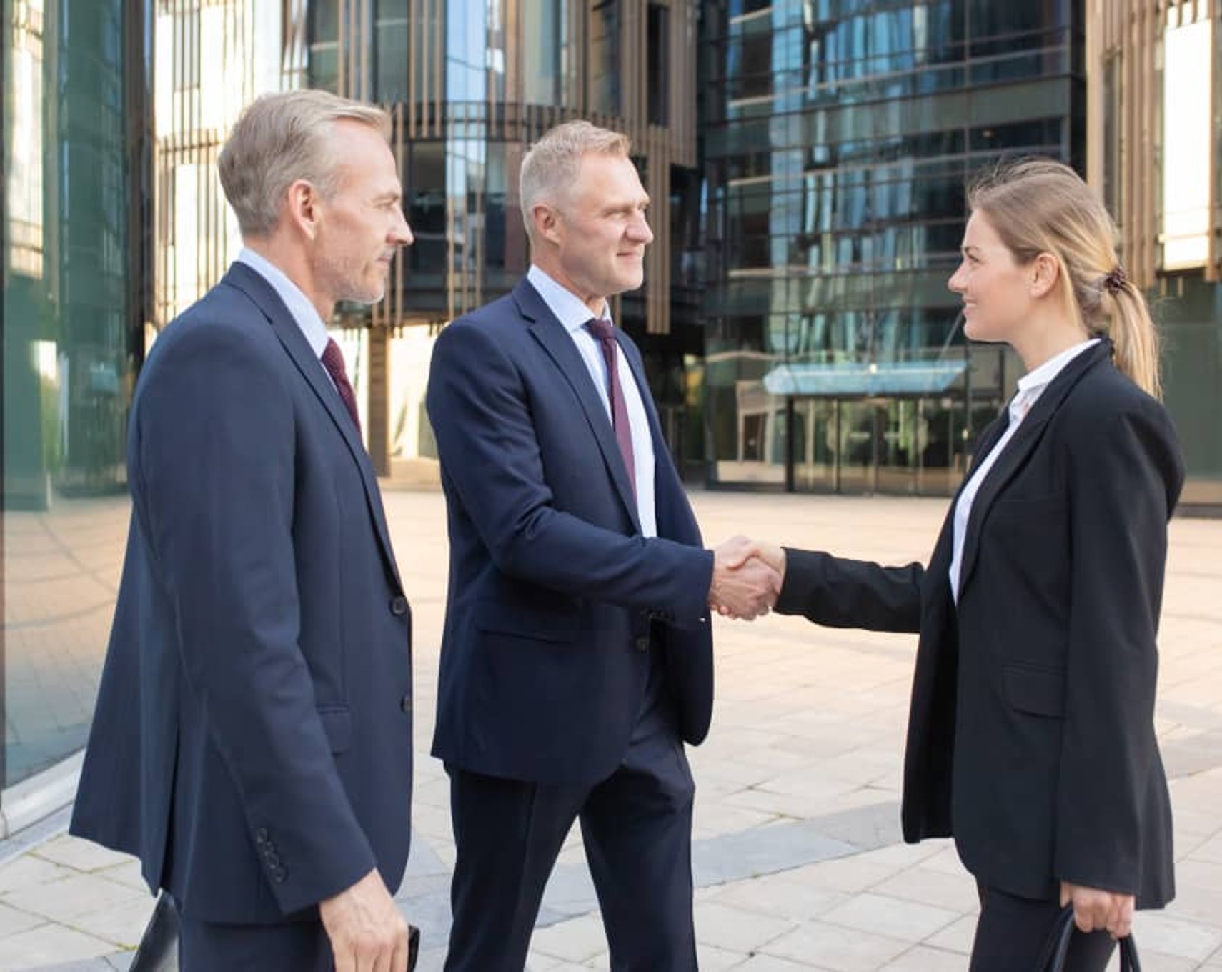 Protection team greeting clients in Orange County CA